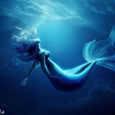 Imagine a mermaid swimming in the deep blue sea