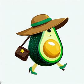 Design an avocado-themed fashion accessory that is both stylish and functional.. Image 1 of 4