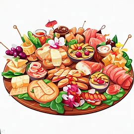Illustrate a collection of mouth-watering appetizers arranged on a platter.. Image 2 of 4
