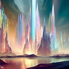 What do you think a city built entirely out of quartz would look like? Envision towering spires and buildings shining in the sun, reflecting the light in a spectrum of colors.”