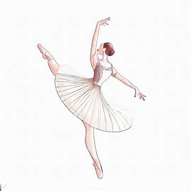 A detailed illustration of a ballet technique such as a plié or relevé, showcasing the grace and precision of a ballerina's movements.. Image 4 of 4