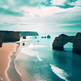 Imagine a serene and stunning beachscape in the Algarve region of Portugal, what does it look like?. Image 2 of 4