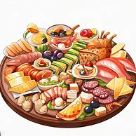 Illustrate a collection of mouth-watering appetizers arranged on a platter.
