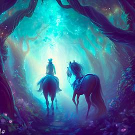 A magical adventure on horseback through a fantastical forest. Image 4 of 4