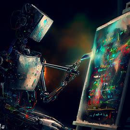 A robotic engineer who uses algebra to build its machines but also paints beautiful art with expressions and equations.. Image 1 of 4