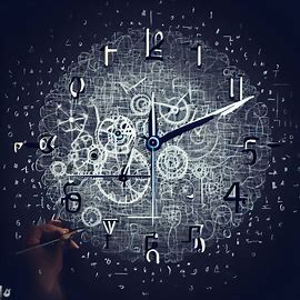 Draw a picture of a clock made entirely of mathematical symbols and equations.. Image 2 of 4