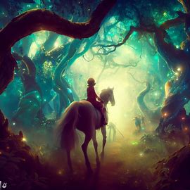 A magical adventure on horseback through a fantastical forest. Image 2 of 4