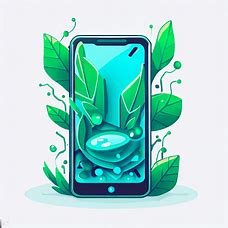Illustrate a futuristic mobile phone that is organic and eco-friendly