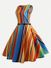 Image result for Sheer Rainbow Striped Dress