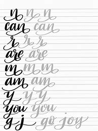Image result for Brush Lettering Fonts Calligraphy Practice Sheets