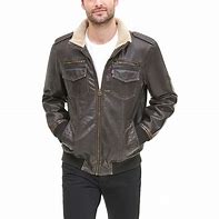 Image result for Men's Faux Leather Bomber Jacket