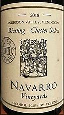 Navarro Riesling Cluster Select Late Harvest 的图像结果