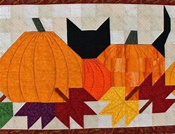Image result for Halloween Cat Quilt Pattern