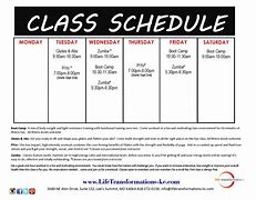 Image result for Fitness Class Schedule Template