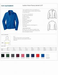 Image result for Port Authority Jacket Size Chart