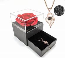 Image result for Preserved Real Rose with Necklace