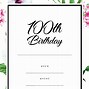 Image result for 100 Year Birthday Invitations