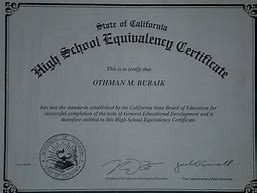 Image result for California GED Certificate Template