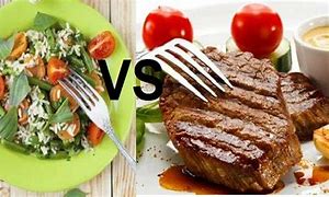 Image result for Vegetarian Plate vs Meat