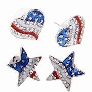 Image result for Rhinestone American Flag Earrings