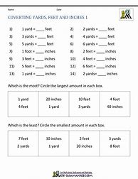 Image result for Coverting Inches Worksheet