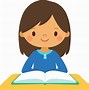 Image result for Girl Reading About Bilarina Clip Art