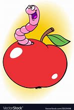 Image result for Apple with Worm Holes Cartoon