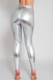 Image result for Shiny Silver Leggings