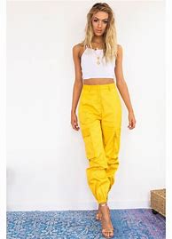 Image result for Baggy Yellow Cargo Pants