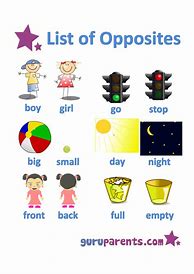Image result for Opposite Words Preschool