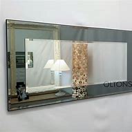 Image result for Marietta Floating 2 Layers Wall Mirror Grey Smoked Glass 80X40cm Black Frame
