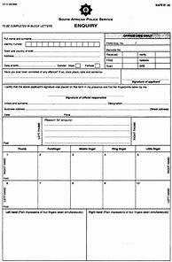 Image result for Finger Printing Application Form for Section 4 Officials