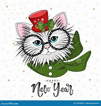 Image result for Happy New Year Cat Clip Art