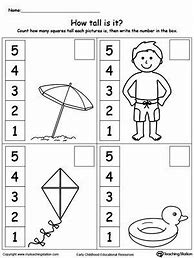 Image result for Preschool Measurement Worksheets
