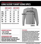 Image result for Long Sleeve Shirt Size Chart