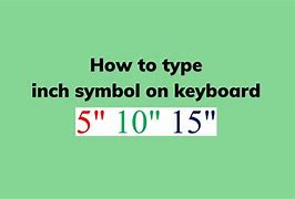 Image result for Show Symbol Inches