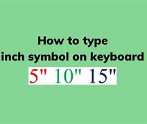 Image result for Inch Symbol On Keyboard