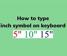 Image result for Inch Symbol On Keyboard