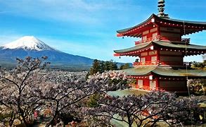 Image result for Mount Fuji No Snow with Temple