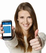 Image result for Lady Holding Phone and Happy