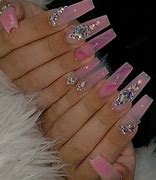 Image result for Pink Nails with Glitter Tips