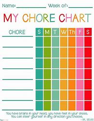 Image result for Printable Chore Chart for Kids