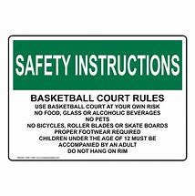 Image result for Basketball Rules Sign