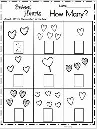 Image result for Kinder Valentine's Math Worksheets
