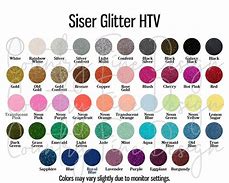 Image result for Siser Glitter HTV Color Chart