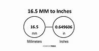 Image result for 16.5 mm to Inches