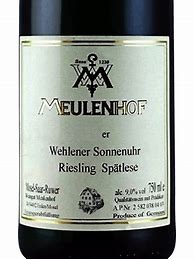 Image result for Meulenhof Wehlener Sonnenuhr Riesling Spatlese