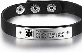 Image result for Leather Medical Alert Bracelet