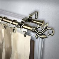 Image result for Antique Brass Double Curtain Rod