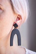 Image result for Flat Black Earrings